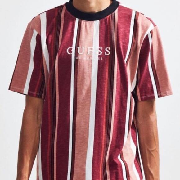GUESS Originals Los Angeles Mens S David Sayer Striped T Shirt Retro - Picture 1 of 12
